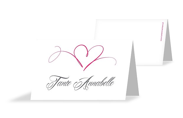 Tischkarte Hochzeit Herzschlag