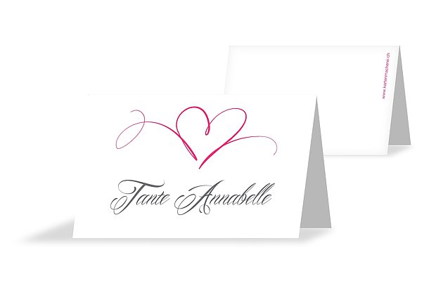 Tischkarte Hochzeit Herzschlag