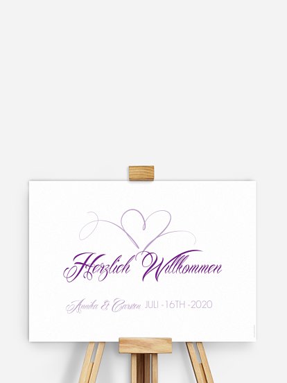 Willkommensschild Herzschlag