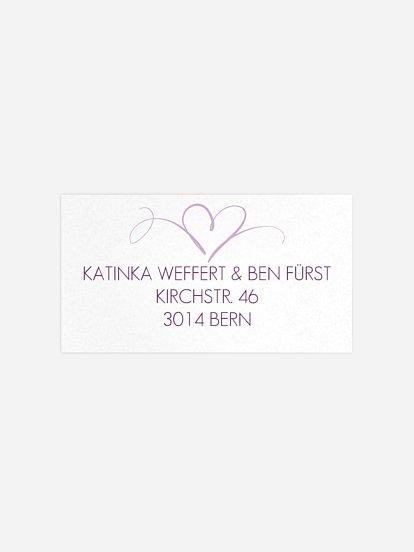 Empfängeraufkleber Hochzeit Herzschlag