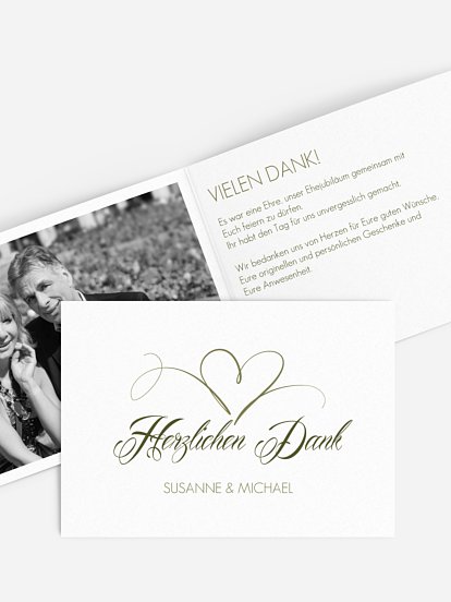 Danksagung zur Silberhochzeit Herzschlag