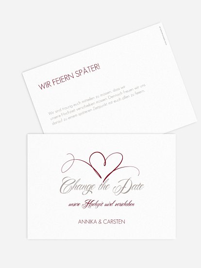 Change-the-Date Karte Herzschlag