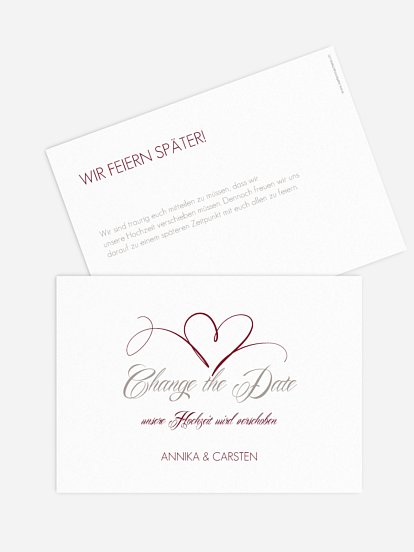 Change-the-Date Karte Herzschlag
