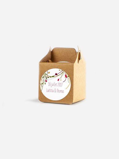 Étiquette cadeau mariage Guirlande de fleurs