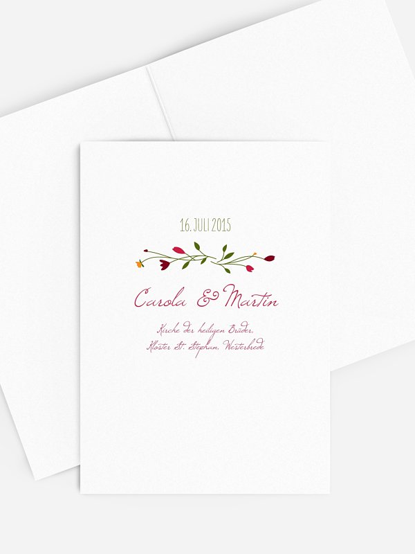 Kirchenheft Hochzeit Blumengirlande