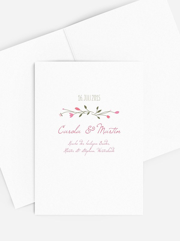 Kirchenheft Hochzeit Blumengirlande