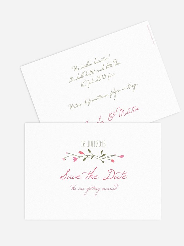 Save-the-Date Karte Blumengirlande