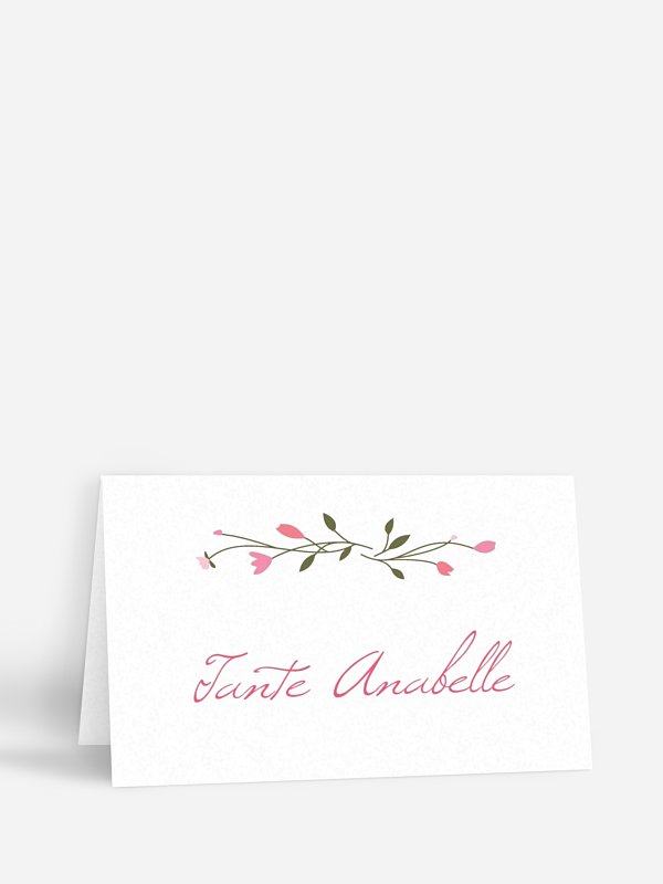 Tischkarte Hochzeit Blumengirlande