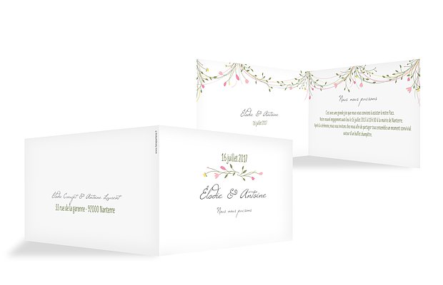 Faire-part PACS Guirlande de fleurs