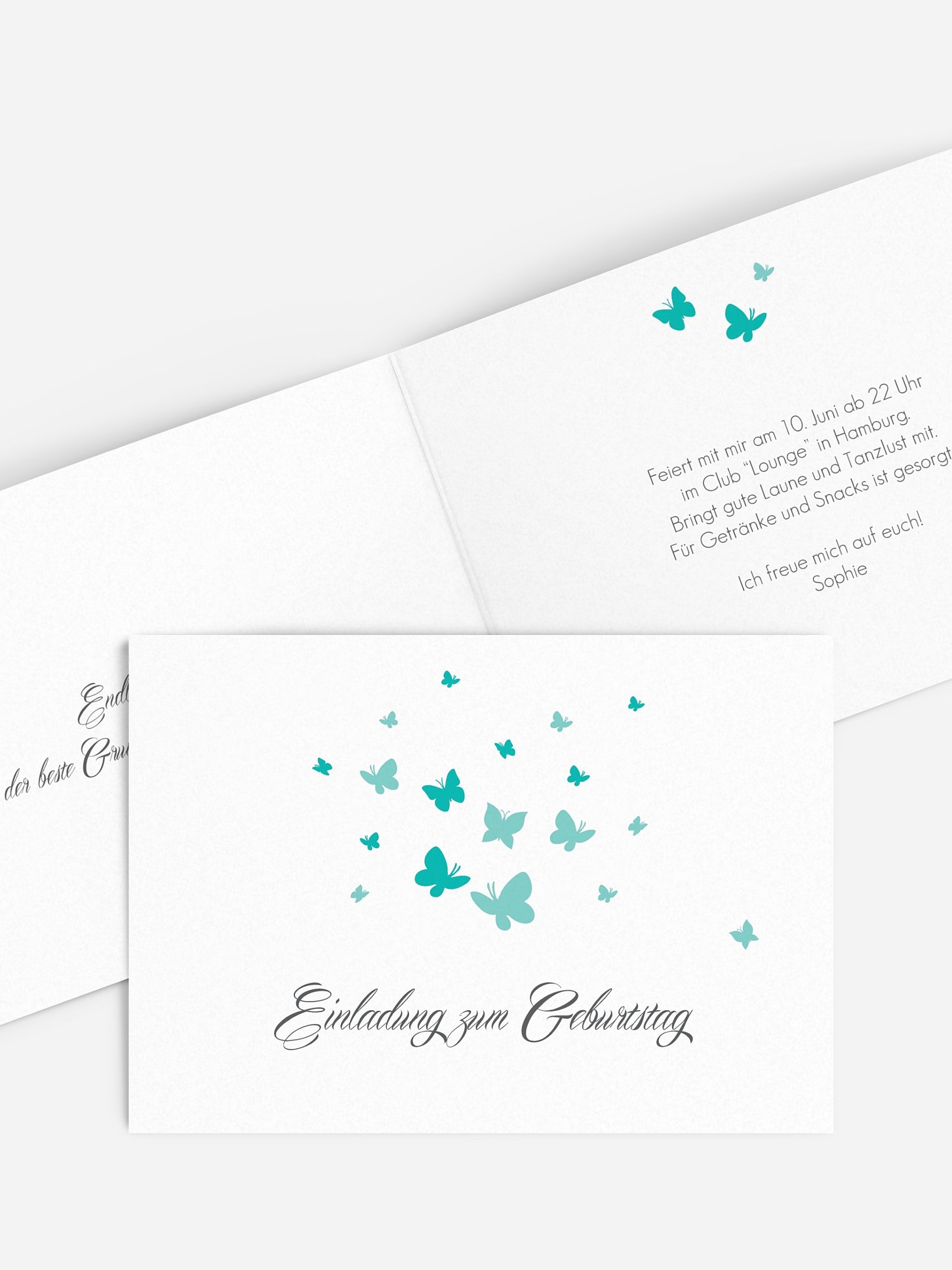 Einladung 18. Geburtstag Butterflies