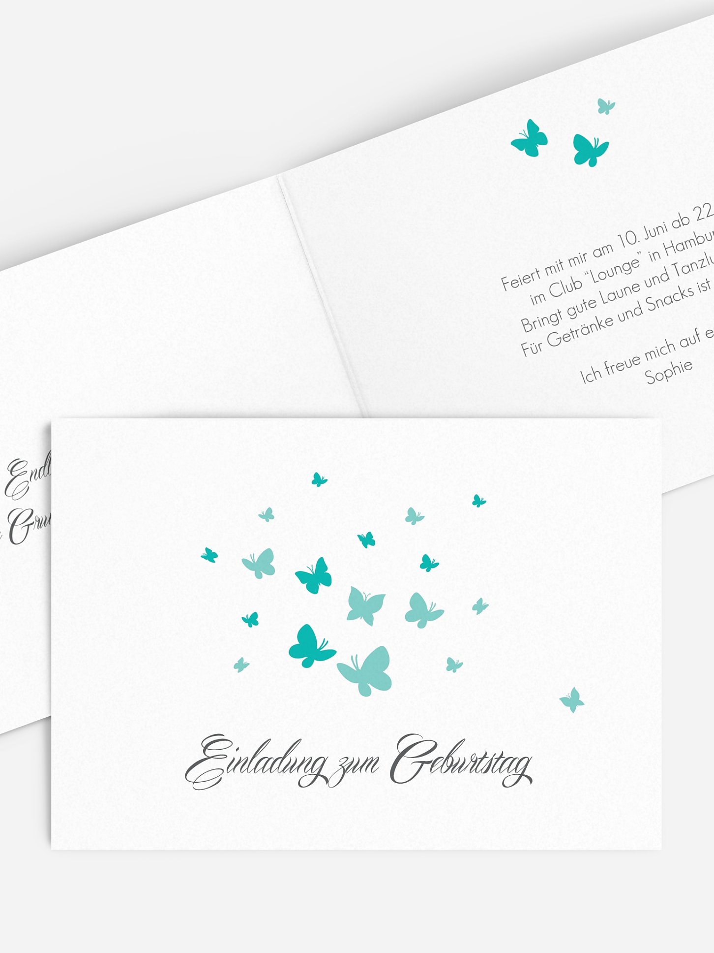 Einladung 18. Geburtstag Butterflies