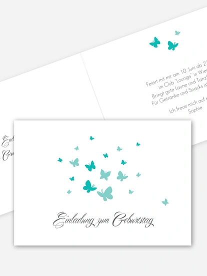 Einladung 18. Geburtstag Butterflies