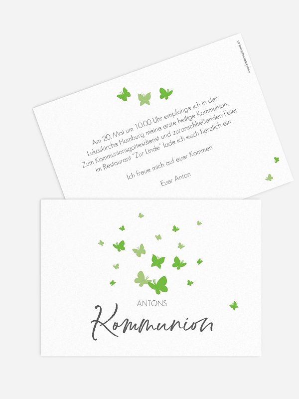 Kommunionseinladung Butterflies