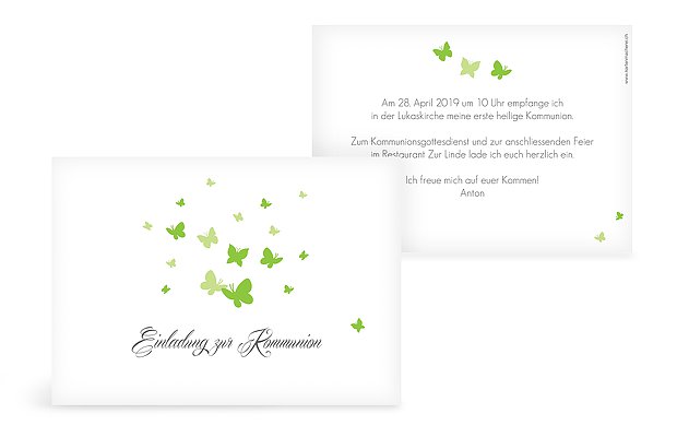 Kommunionseinladung Butterflies
