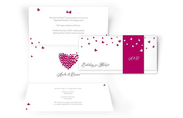 Hochzeitseinladung Butterflies