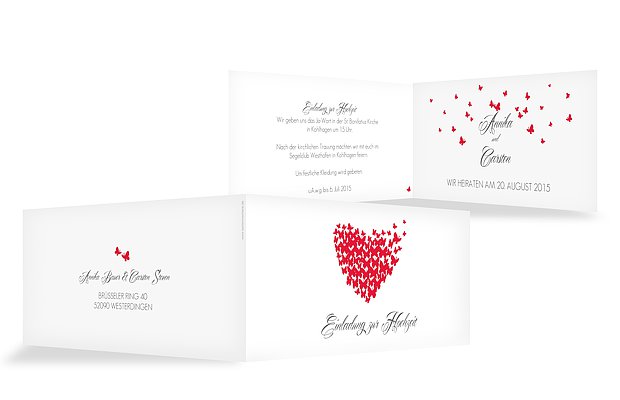 Hochzeitseinladung Butterflies