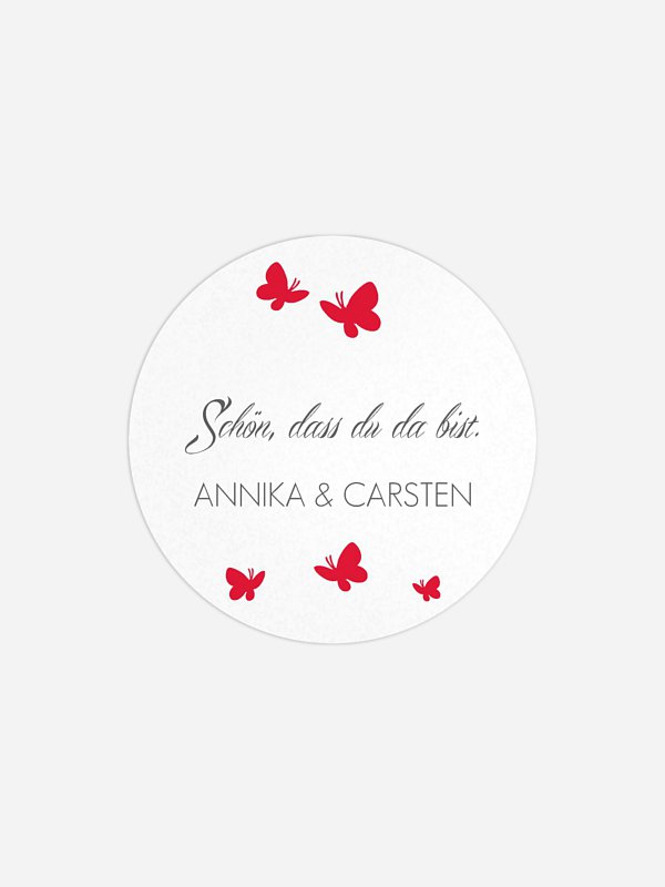 Geschenkaufkleber Hochzeit Butterflies