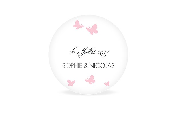Étiquette cadeau mariage Envolée de papillons