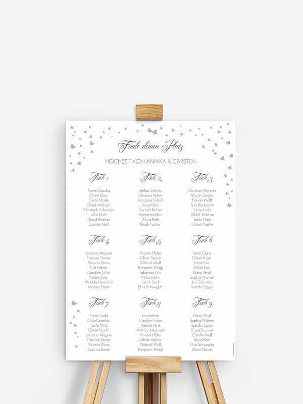Sitzplan Plakat Butterflies