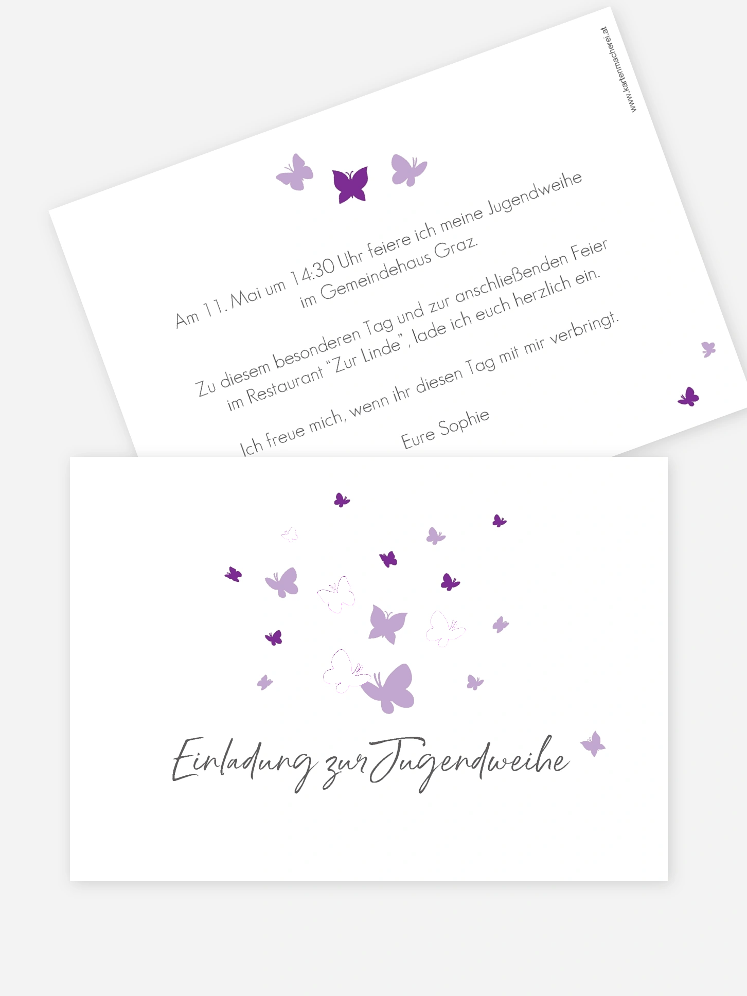 Einladung Jugendweihe Butterflies