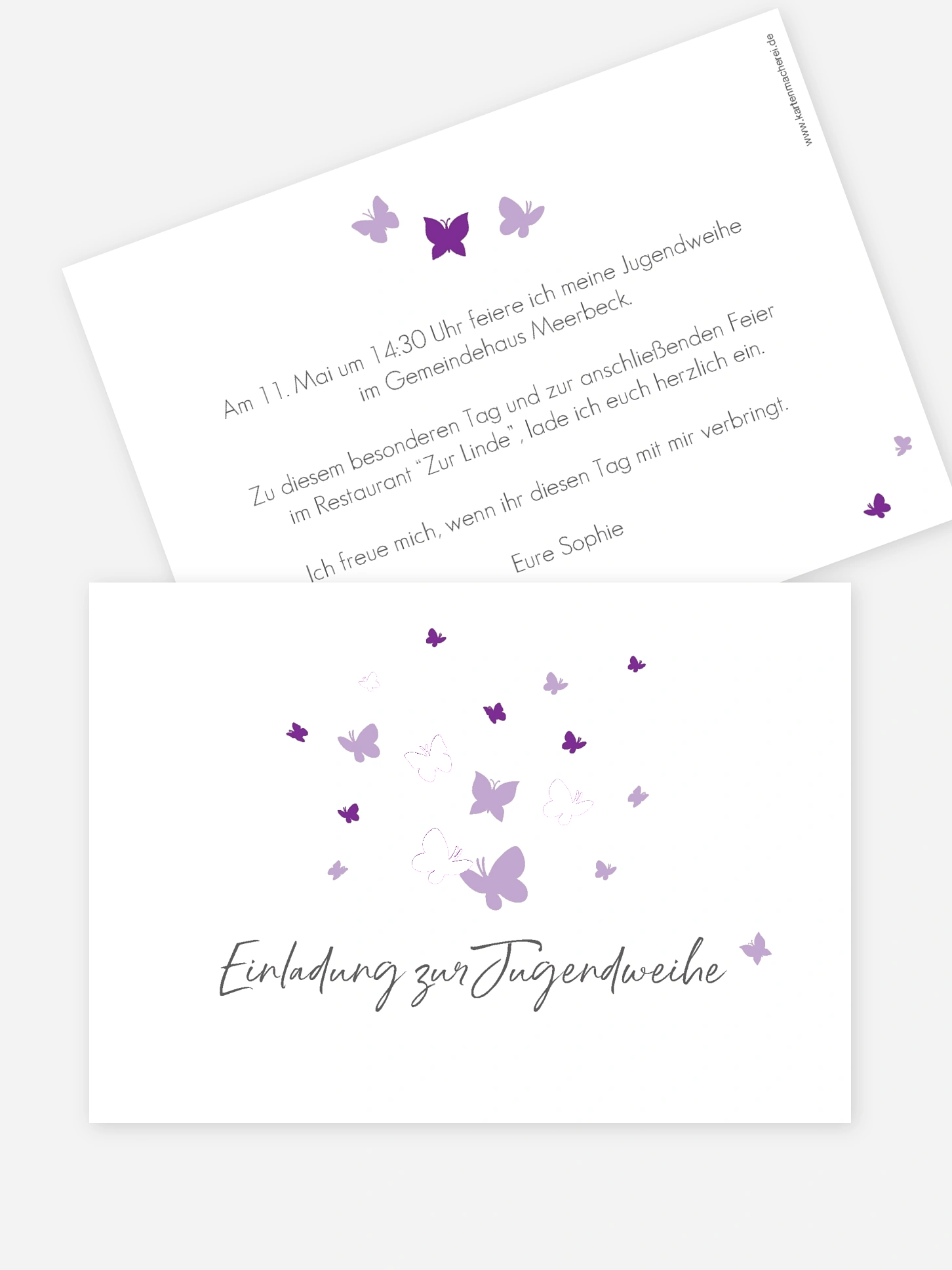 Einladung Jugendweihe Butterflies