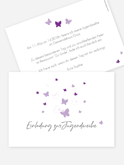 Einladung Jugendweihe Butterflies
