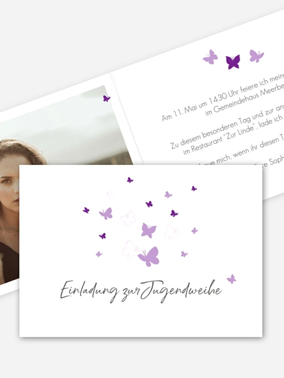 Einladung Jugendweihe Butterflies