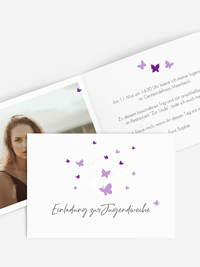 Einladung Jugendweihe Butterflies