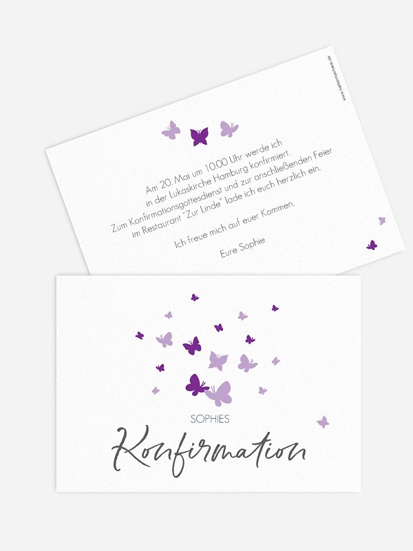 Konfirmationseinladung Butterflies