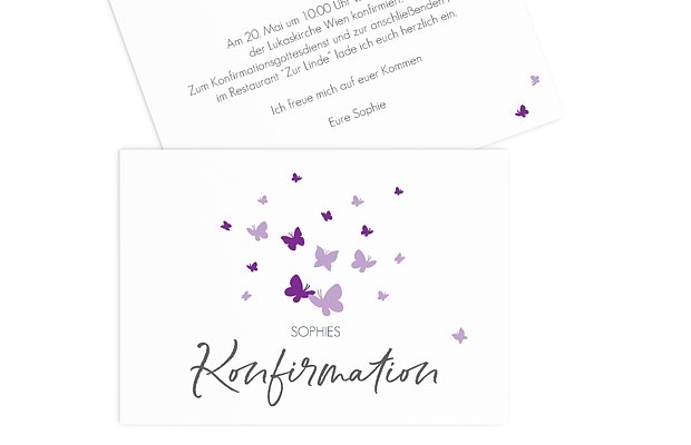 Konfirmationseinladung Butterflies