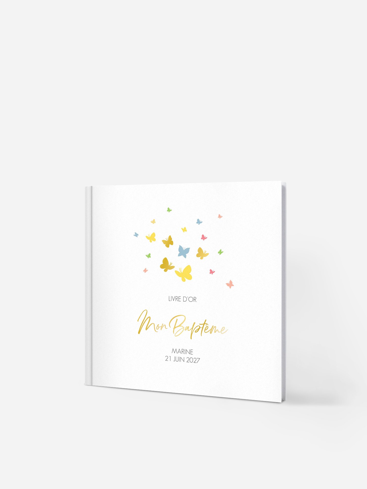 Livre d’or baptême Envolée de papillons