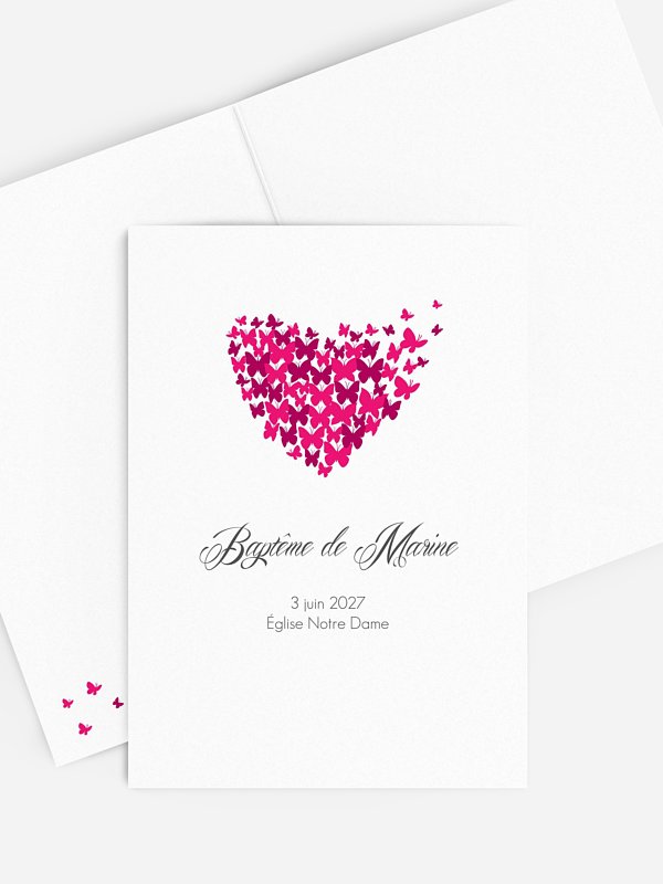 Livret de messe baptême Envolée de papillons