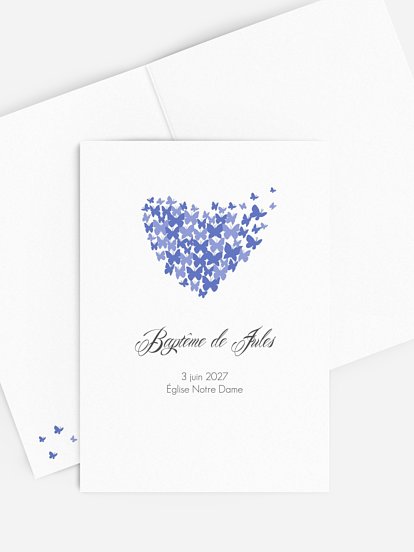 Livret de messe baptême Envolée de papillons