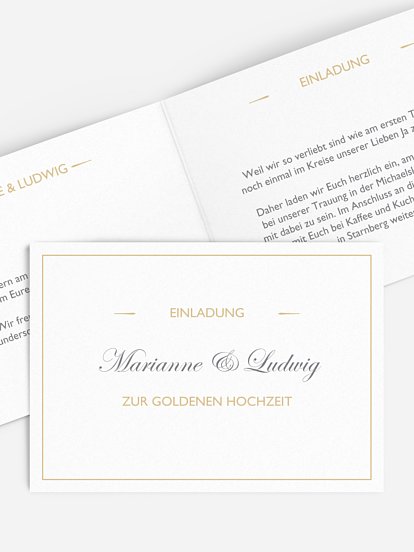 Goldene Hochzeit Karten Mit Edlem Individuellen Druck