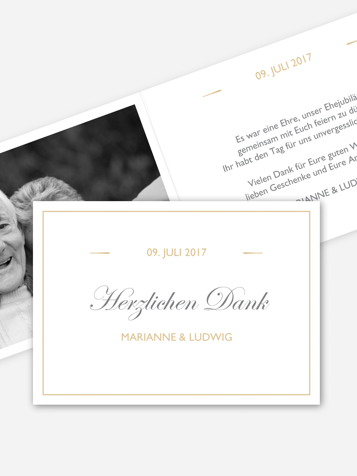 Danksagung zur Goldenen Hochzeit Zeitlos
