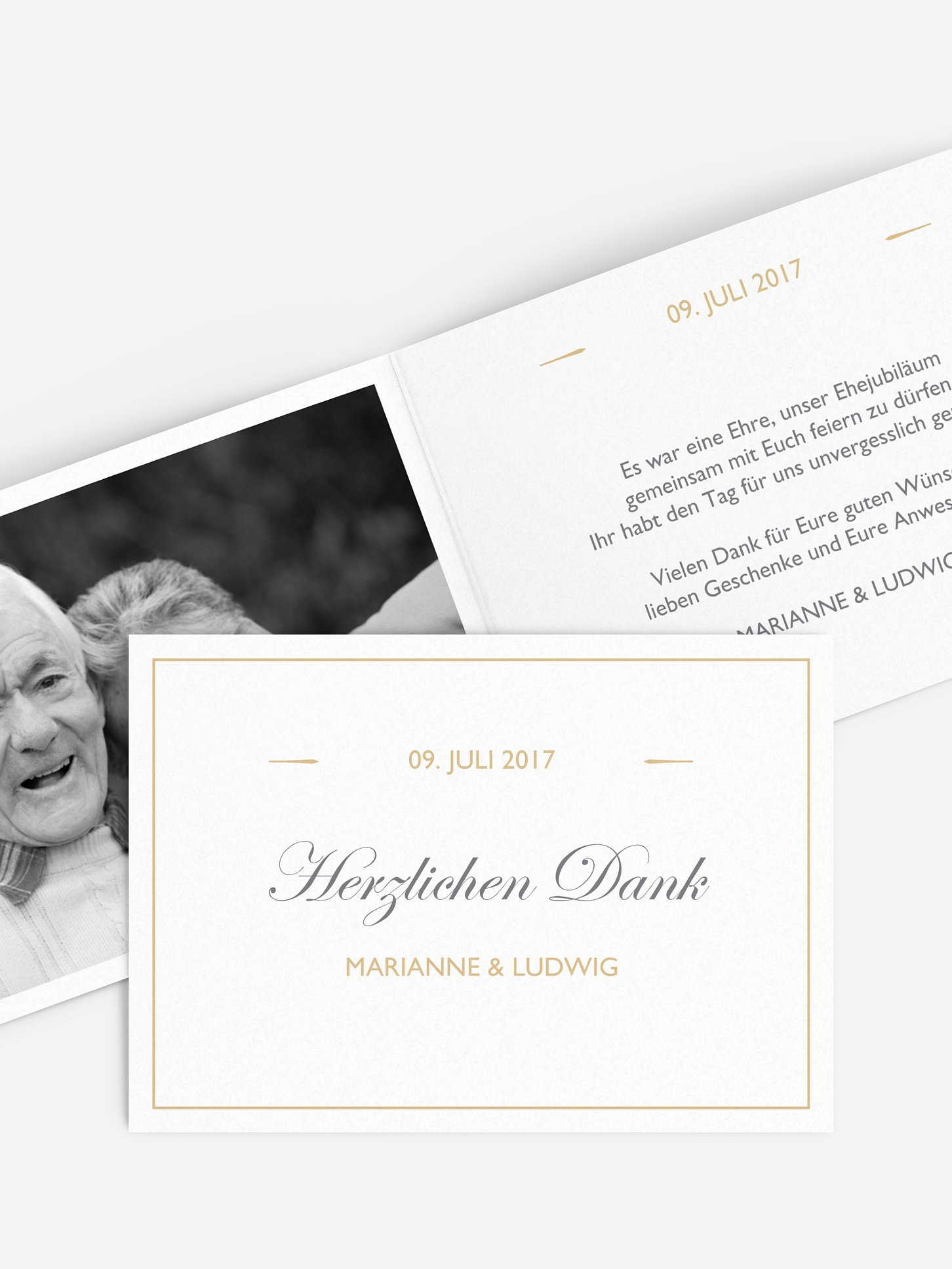 Danksagung zur Goldenen Hochzeit Zeitlos