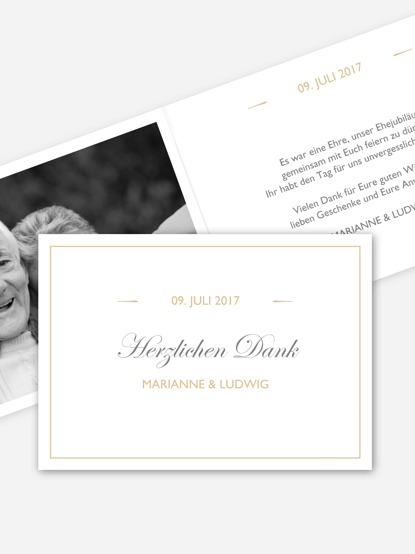 Danksagung zur Goldenen Hochzeit Zeitlos