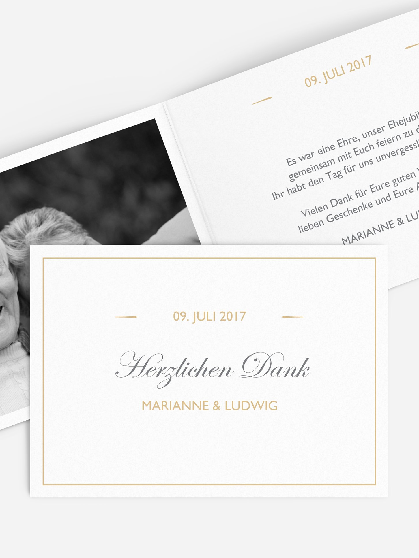 Danksagung zur Goldenen Hochzeit Zeitlos