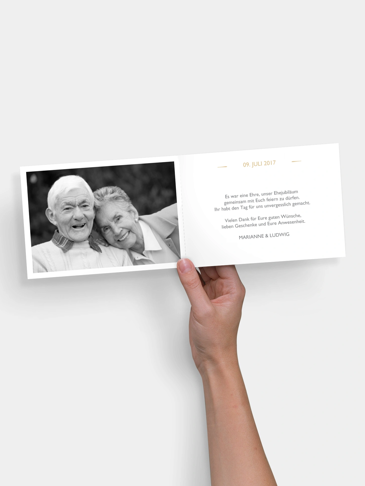 Danksagung zur Goldenen Hochzeit Zeitlos