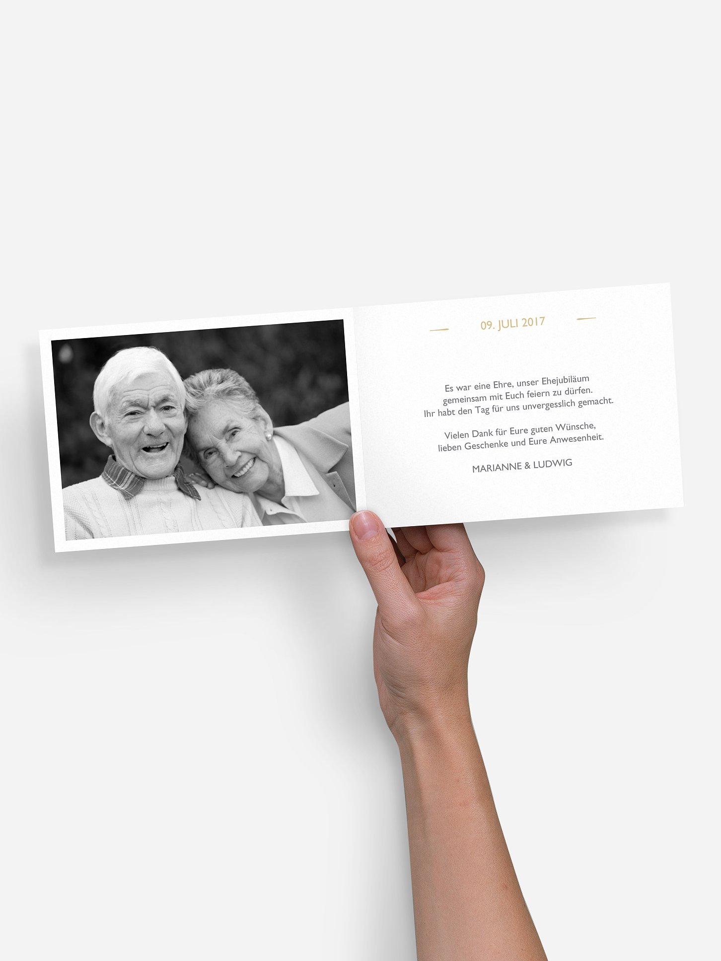 Danksagung zur Goldenen Hochzeit Zeitlos