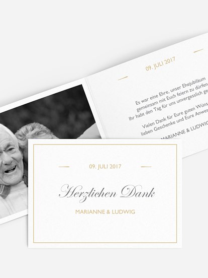 Danksagung zur Goldenen Hochzeit Zeitlos