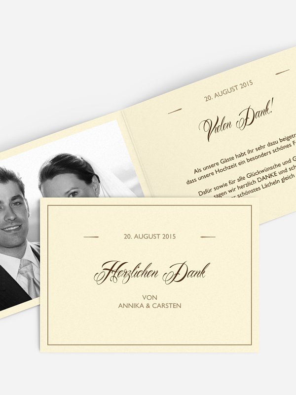 Dankeskarte Hochzeit Zeitlos