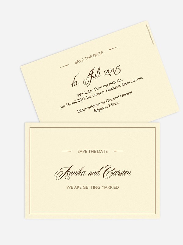 Save-the-Date Karte Zeitlos