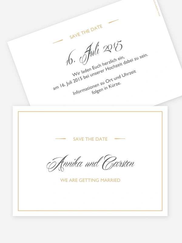 Save-the-Date Karte Zeitlos