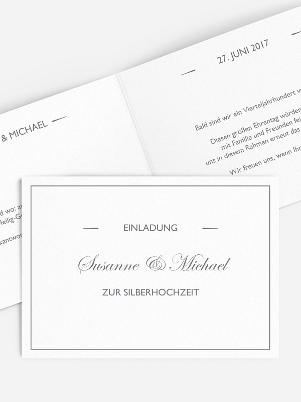 Einladung zur Silberhochzeit Zeitlos