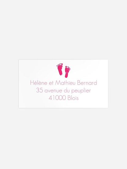 Étiquette destinataire naissance Premiers pas