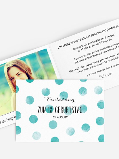 Einladung 18. Geburtstag Tüpfchen