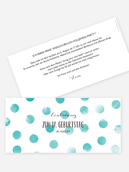 Einladung 18. Geburtstag Tüpfchen