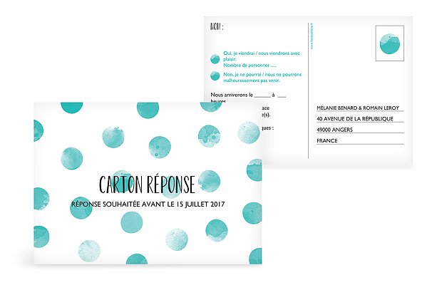 Carton réponse À pois