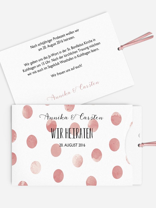 Hochzeitseinladung Tüpfchen
